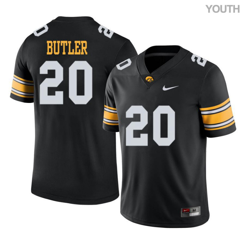 Youth Iowa Hawkeyes NCAA #20 James Butler Black Authentic Nike Alumni Stitched College Football Jersey QZ34Q58ZM